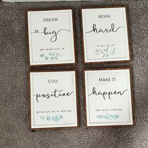 Inspirational Quote Wall Art Set - 9.25” x 11.25”